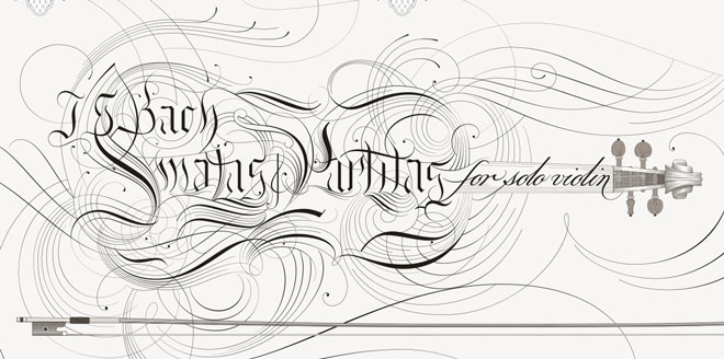 Bach Sonatas and Partitas for Solo Violin Calligraphic Flourishing Corona Ironwork Design
