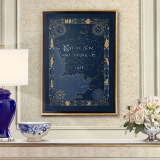 Not All Those Who Wander Are Lost - Tolkien's Quote in Ivory Parchment Buy Wall Art Framed Interior Display