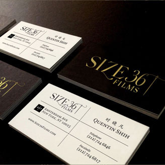 Size 36 Films Production Company Logo Visual Identity Modern Sleek Business Card Design